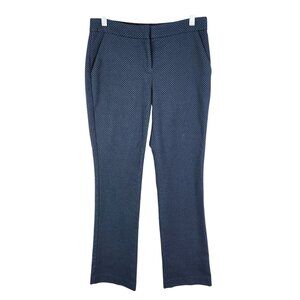 Womens Express Columnist Stretch Pants Blue Geometric Print Polyester Blend 6